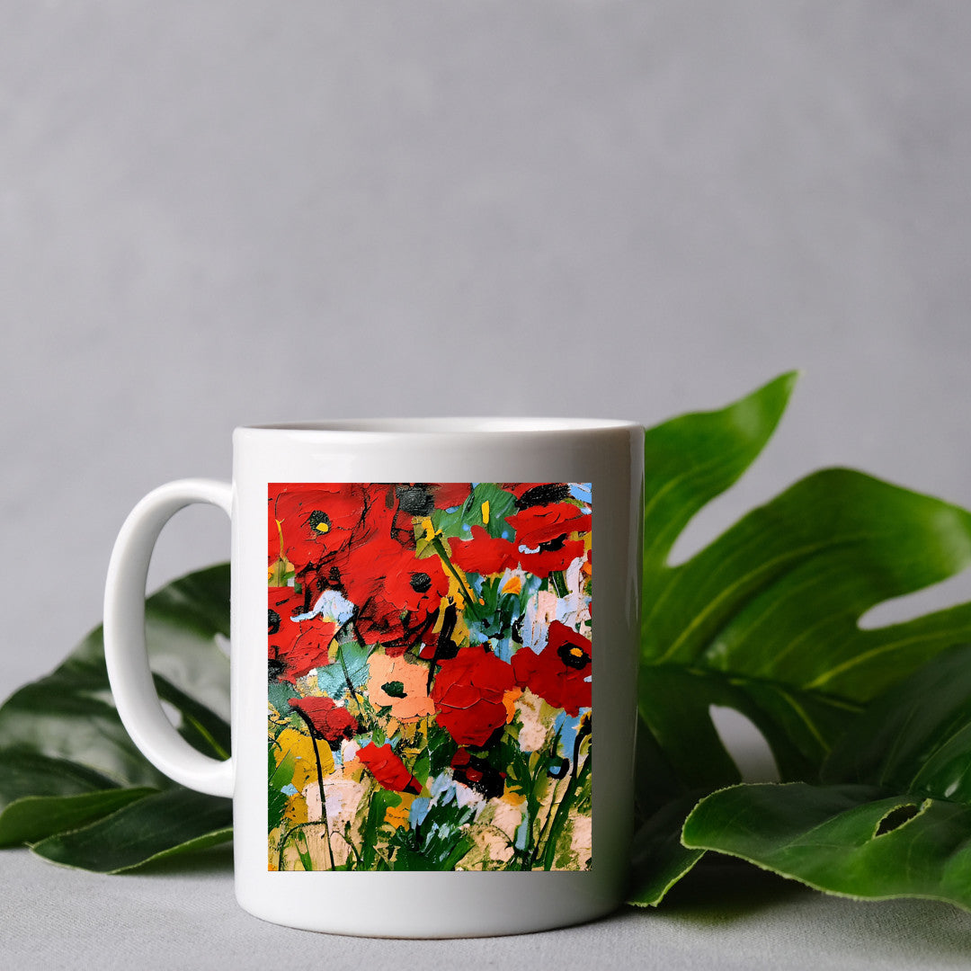 Rustic Red Poppies Mug