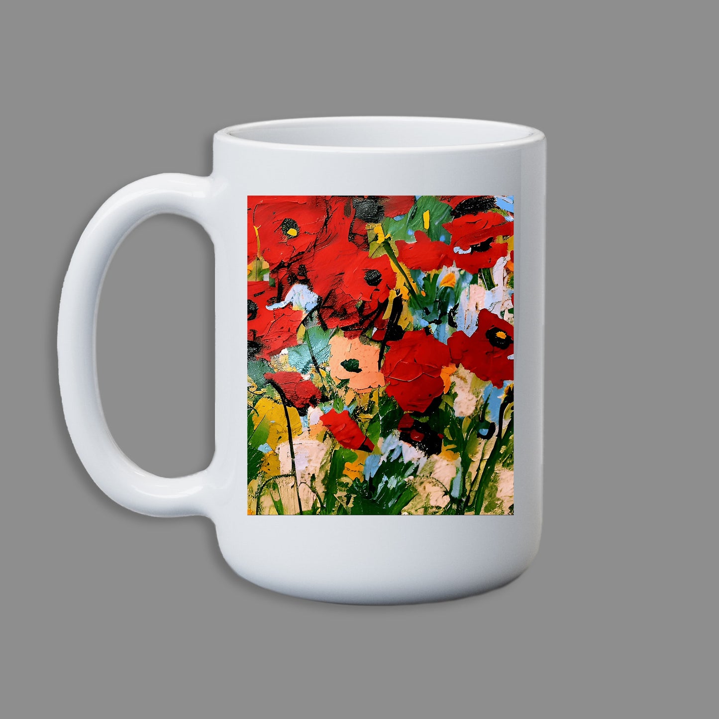Rustic Red Poppies Mug